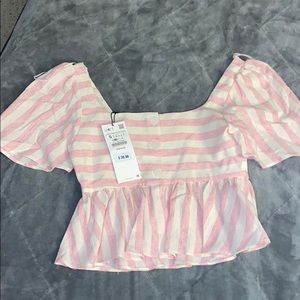 Brand New with Tags Pink and Beige stripped top